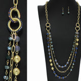 98499, HANDMADE ROUND RING BALL BEADED LONG NECKLACE