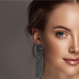 98506, PAVE RHINESTONE TASSEL DROP EARRING