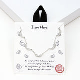 98512, GOLD DIPPED, "I AM HERE" DAINTY ANGEL WING STATION NECKLACE