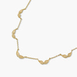 98512, GOLD DIPPED, "I AM HERE" DAINTY ANGEL WING STATION NECKLACE