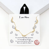 98512, GOLD DIPPED, "I AM HERE" DAINTY ANGEL WING STATION NECKLACE