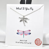 98525, GOLD DIPPED, "WHAT IF YOU FLY" DRAGONFLY NECKLACE