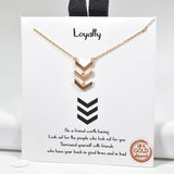 98528, GOLD DIPPED, "LOYALTY" TRIPLE CHEVRON NECKLACE