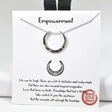 98531, GOLD DIPPED, "EMPOWERMENT" HAMMERED CRESCENT MOON NECKLACE