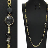 98564, HANDMADE SEMI PRECIOUS STONE BEADED LONG NECKLAC