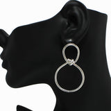 Knot Accent Metal Earring - view 3