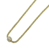 98616, PAVE ROUND BARREL ACCENT SLIDE NECKLACE