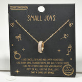 98643, GOLD DIPPED, "SMALL JOYS" CUBIC ZIRCONIA ACCENT RING NECKLACE