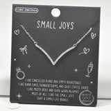 98644, GOLD DIPPED, "SMALL JOYS" CUBIC ZIRCONIA ACCENT V-SHAPED NECKLACE