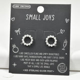 98649, GOLD DIPPED, "SMALL JOYS" DAINTY PEARL ACCENT ROUND STUD EARRING/925 STERLING SILVER POST