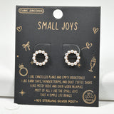 98649, GOLD DIPPED, "SMALL JOYS" DAINTY PEARL ACCENT ROUND STUD EARRING/925 STERLING SILVER POST