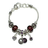 98650, AMETHYST-FEBRUARY BIRTHSTONE CHARM BRACELET