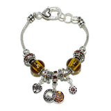 98650, TOPAZ-NOVEMBER BIRTHSTONE CHARM BRACELET