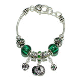 98650, EMERALD-MAY BIRTHSTONE CHARM BRACELET