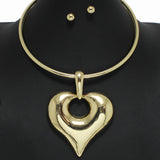 98667, HEART METAL CHOKER NECKLACE