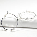 98690, FLOWER ROUND HOOP EARRING