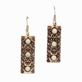 Western Rectangle with Turquoise Stone Earring - view 4