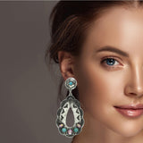 Western Textured Teardrop Dangle Earring