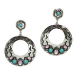 Western Textured Round Dangle Earring - view 2
