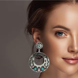 Western Textured Round Dangle Earring