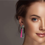 Western Geometric Accent with Turquoise Stone Dangle Earring - view 2