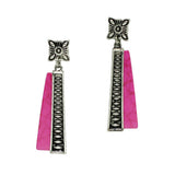 Western Geometric Accent with Turquoise Stone Dangle Earring - view 4