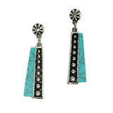 Western Concho Accent with Turquoise Stone Dangle Earring - view 4
