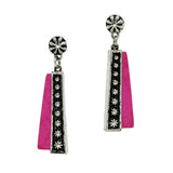 Western Concho Accent with Turquoise Stone Dangle Earring - view 2