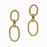 Brass Twisted Texture Geometric Earring - view 2