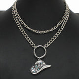 Western Cowboy HAT Double Layered Necklace