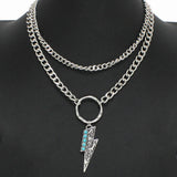 Western Lightning Bolt Double Layered Necklace