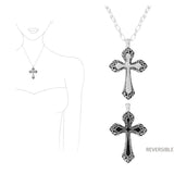 98766, CROSS FILIGREE PENDANT NECKLACE