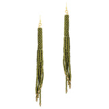 98767, LONG TASSEL BEADED DROP EARRING