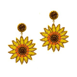 98772, SUNFLOWER SEED BEADED EARRING