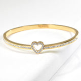 98789, HEART STAINLESS STEEL BANGLE BRACELET