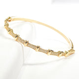 98797, PAVE RHINESTONE STAINLESS STEEL BANGLE BRACELET