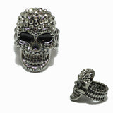 98804, SKULL PAVE RHINESTONE STRETCH RING