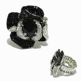 98805, FLOWER RHINESTONE STRETCH RING