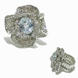 98805, FLOWER RHINESTONE STRETCH RING