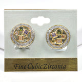 98808, DESIGNER INSPIRED GEOMETRIC RHINESTONE EARRING
