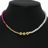 98811, FRESHWATER PEARL WITH BALL BEADED NECKLACE