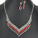 98822, MARQUISE ACCENT CRYSTAL RHINESTONE NECKLACE SET