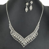 98822, MARQUISE ACCENT CRYSTAL RHINESTONE NECKLACE SET