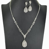98823, TEARDROP CRYSTAL RHINESTONE NECKLACE SET