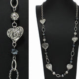 98834, ENGRAVED HEART ACCENT LONG NECKLACE
