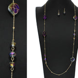 98835, CRYSTAL BEADED LONG NECKLACE