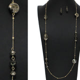 98835, CRYSTAL BEADED LONG NECKLACE