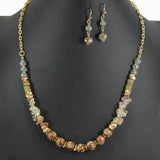 98840, HANDMADE SEMI PRECIOUS STONE BEADED NECKLACE