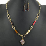 98841, SEMI PRECIOUS STONE CHARM NECKLACE