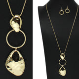 98850, HAMMERED GEOMETRIC LONG PENDANT NECKLACE